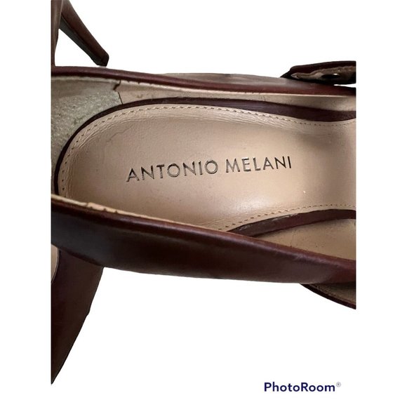 Antonio Melani Women Mary Jane Stiletto Heels Size 10‎ M Brown Leather Comfort - Picture 8 of 11